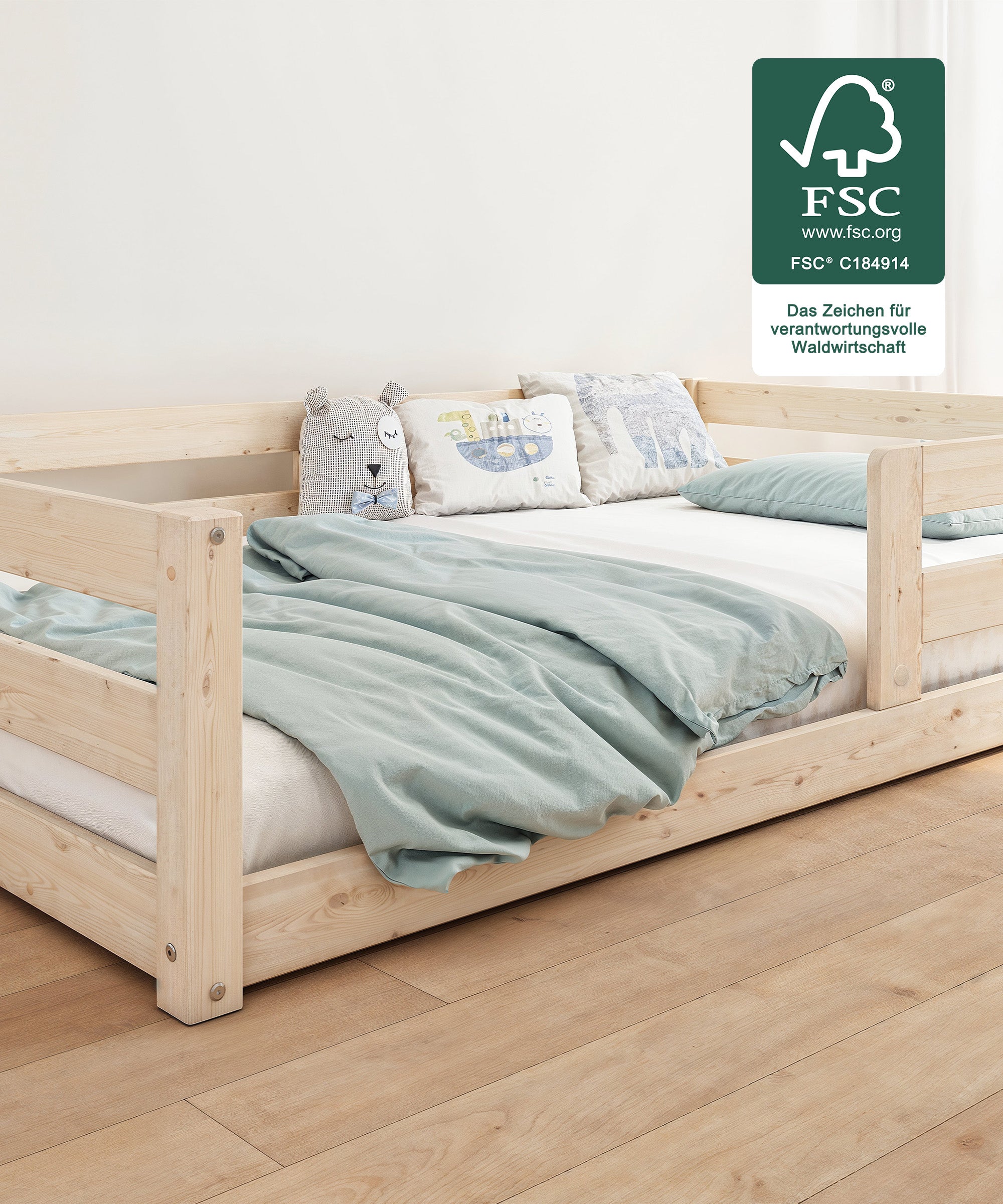 ehrenkind-bodenbett-sona-aus-fsc-kiefernholz-natur-bodentief-mit-rausfallschutz- image 4