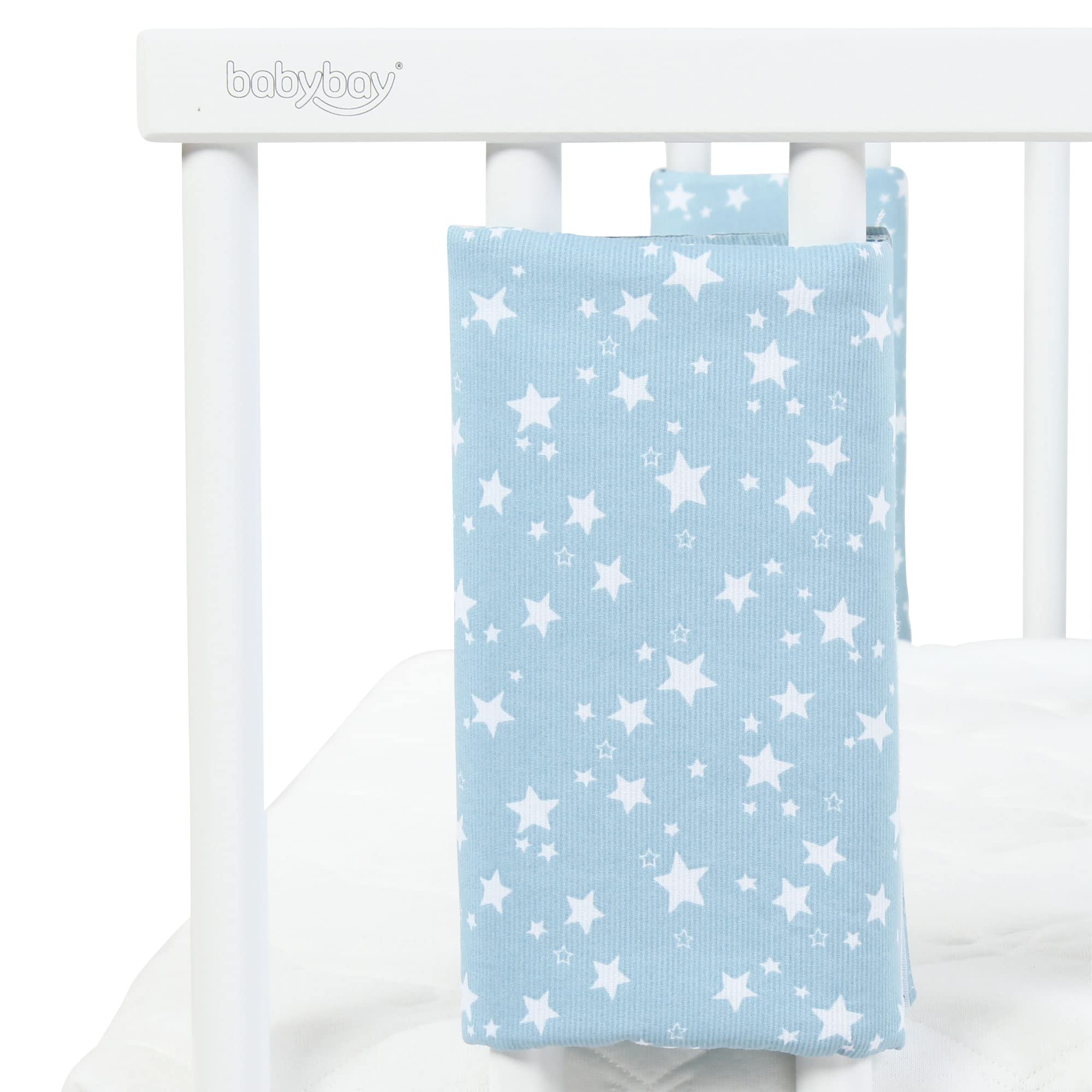 babybay-nestchen-ultrafresh-piqu-passend-f-r-modell-azurblau-sterne-wei image 3