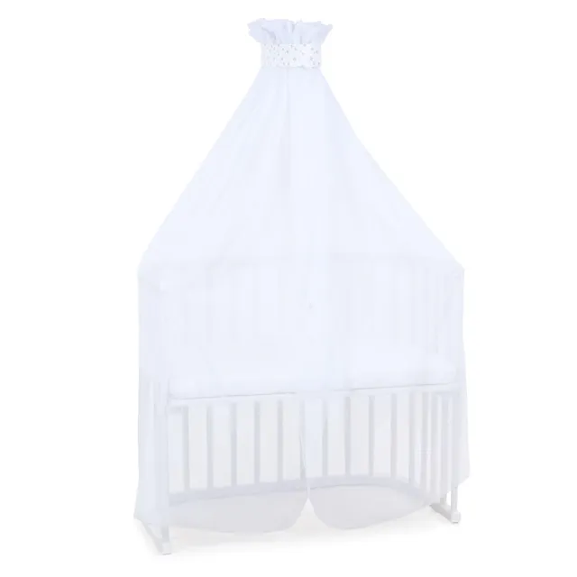 babybay-moskitoschutz-und-himmel-piqu-mit-band-wei-sterne-perlgrau-passend-f-r-a image 1