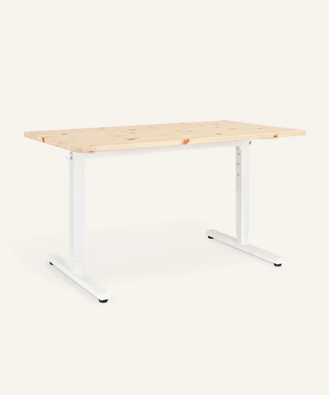 ehrenkind-schreibtisch-kiefer-h-henverstellbar-55-85-cm-massives-holz-stahlgeste image 1