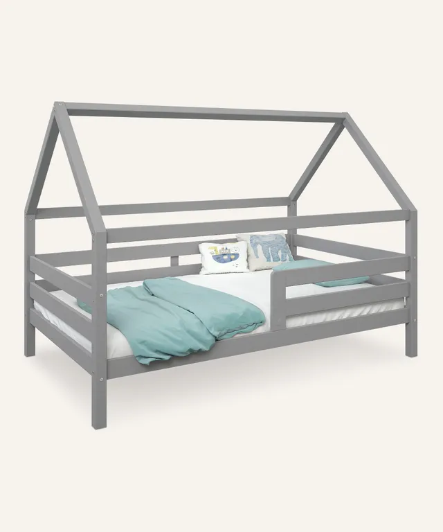 ehrenkind-hausbett-sona-kiefer-grau-120-200-cm-h-henverstellbar-mit-rausfallschu image 1