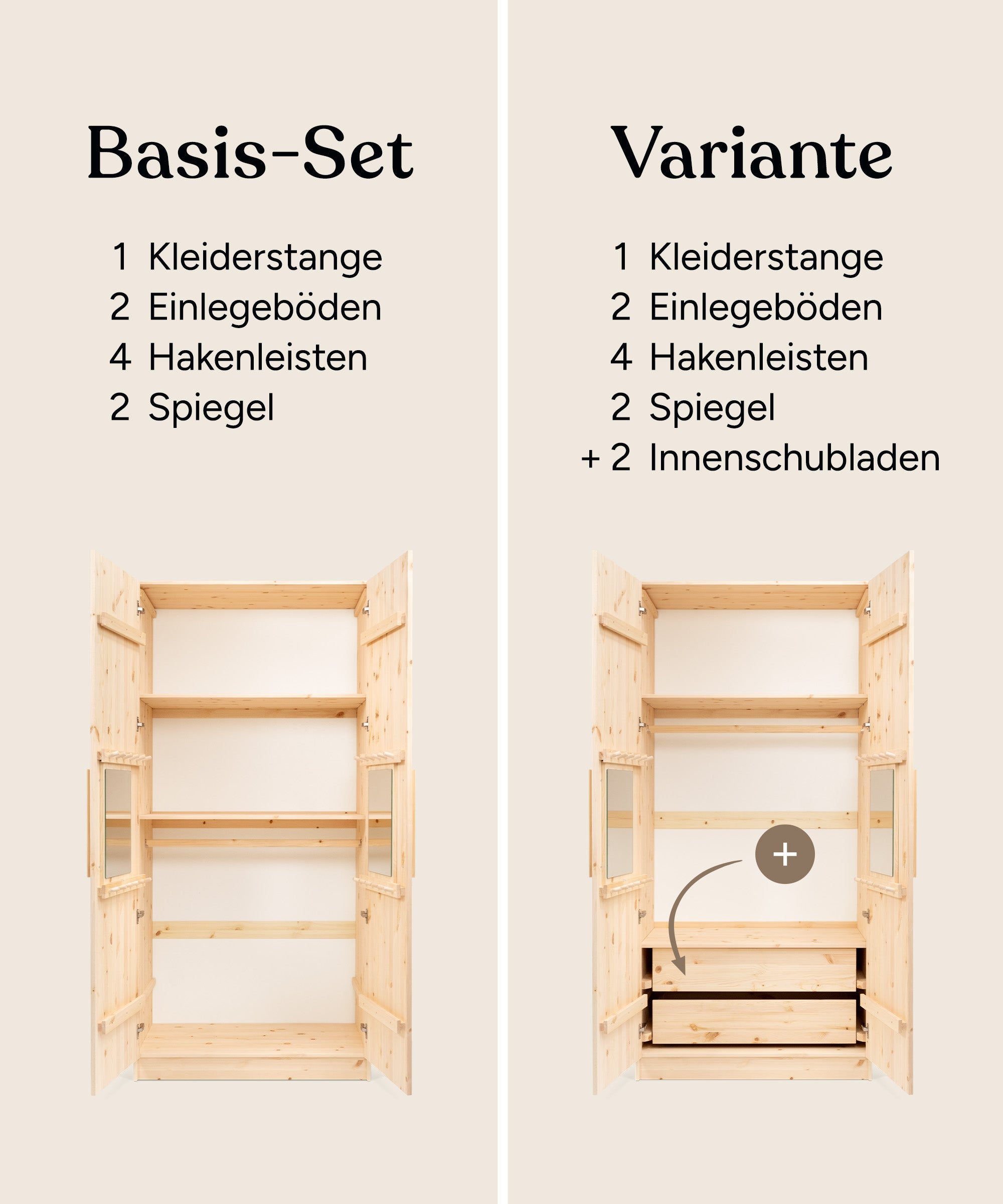 ehrenkind-kleiderschrank-linia-100-cm-kiefer-natur-fsc-zertifiziert-mit-kleiders image 2