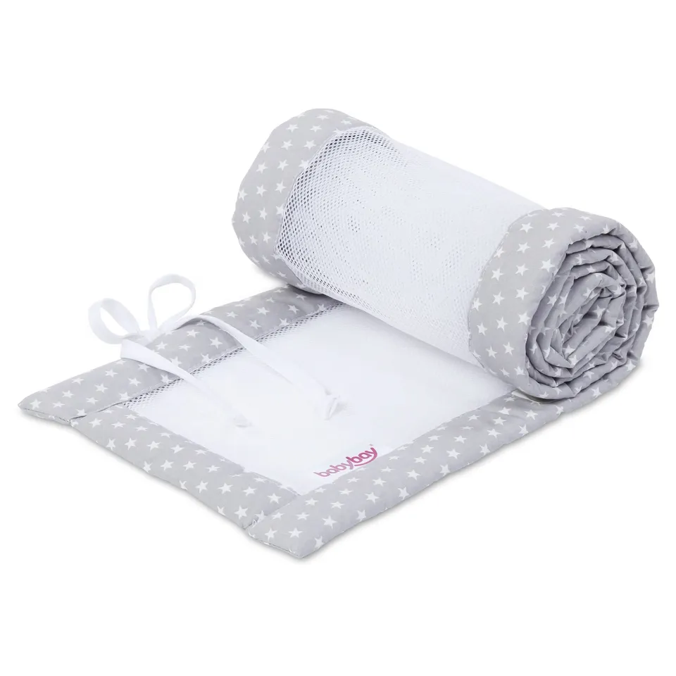 babybay-nestchen-mesh-f-r-modell-original-lichtgrau-sterne-wei image 1