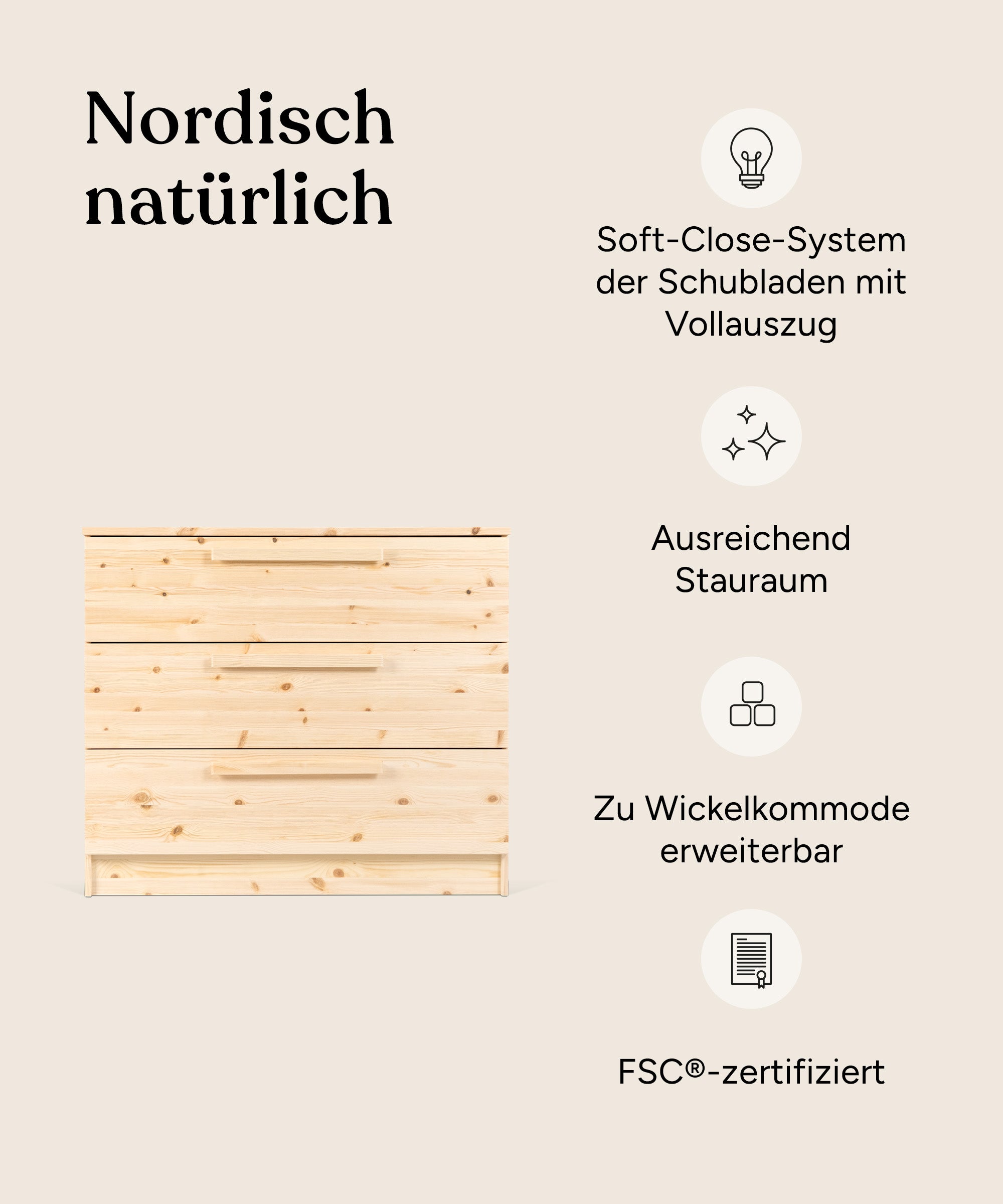 ehrenkind-kommode-linia-aus-kiefer-natur-3-schubladen-soft-close-optional-mit-wi image 3