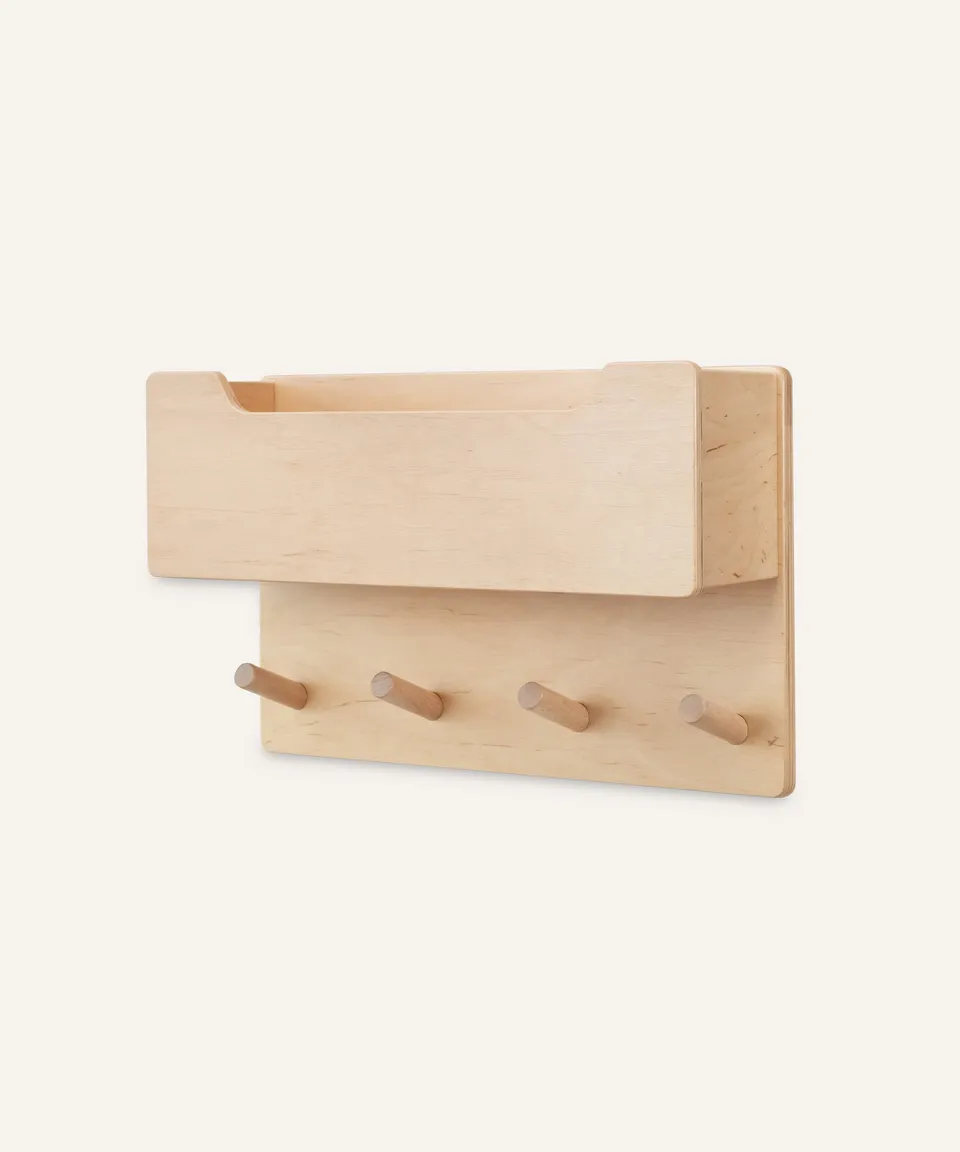ehrenkind-kindergarderobe-aus-birkenschichtholz-mit-ablagefach-und-buchenholz-ha image 1