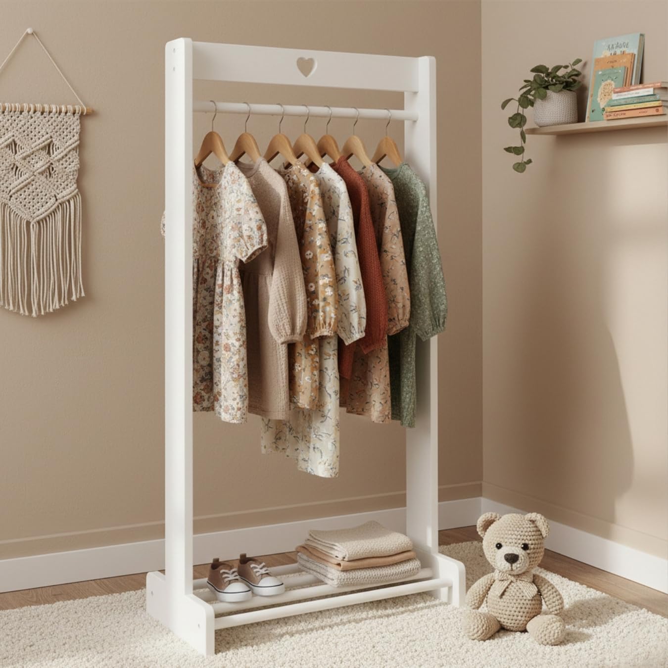 puckdaddy-montessori-kindergarderobe-svetje-wei-mit-ablage-und-stange image 1