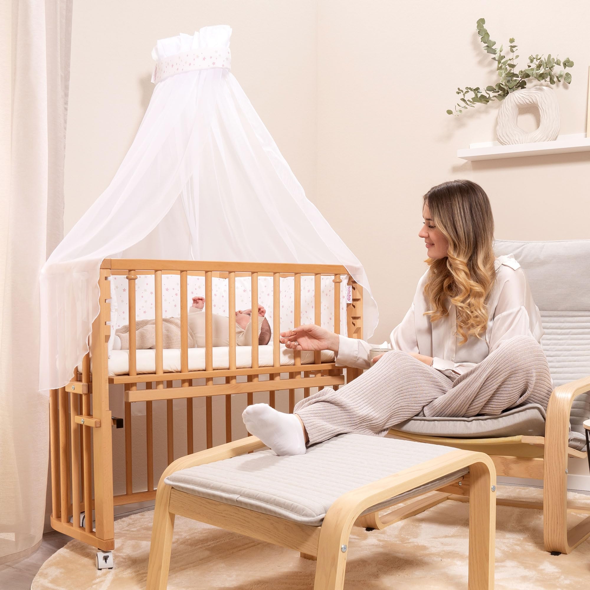 babybay-himmel-piqu-mit-band-f-r-alle-modelle-bis-96-cm-l-nge-perlgrau-sterne-we image 5