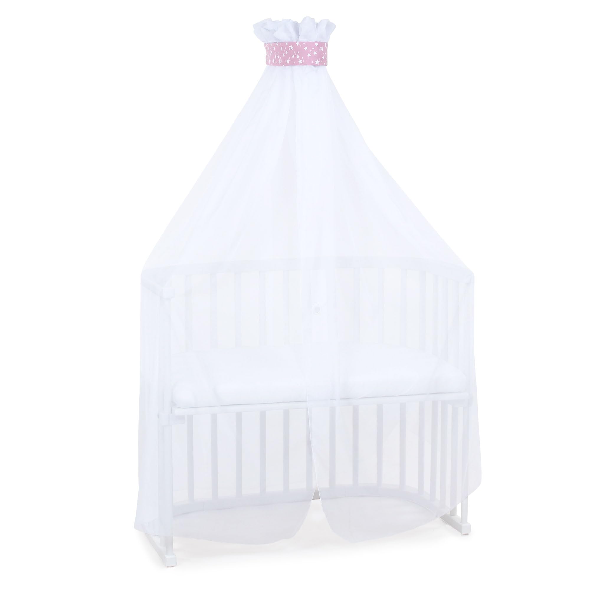 babybay-moskitoschutz-und-himmel-piqu-mit-band-beere-sterne-wei-passend-f-r-alle image 1