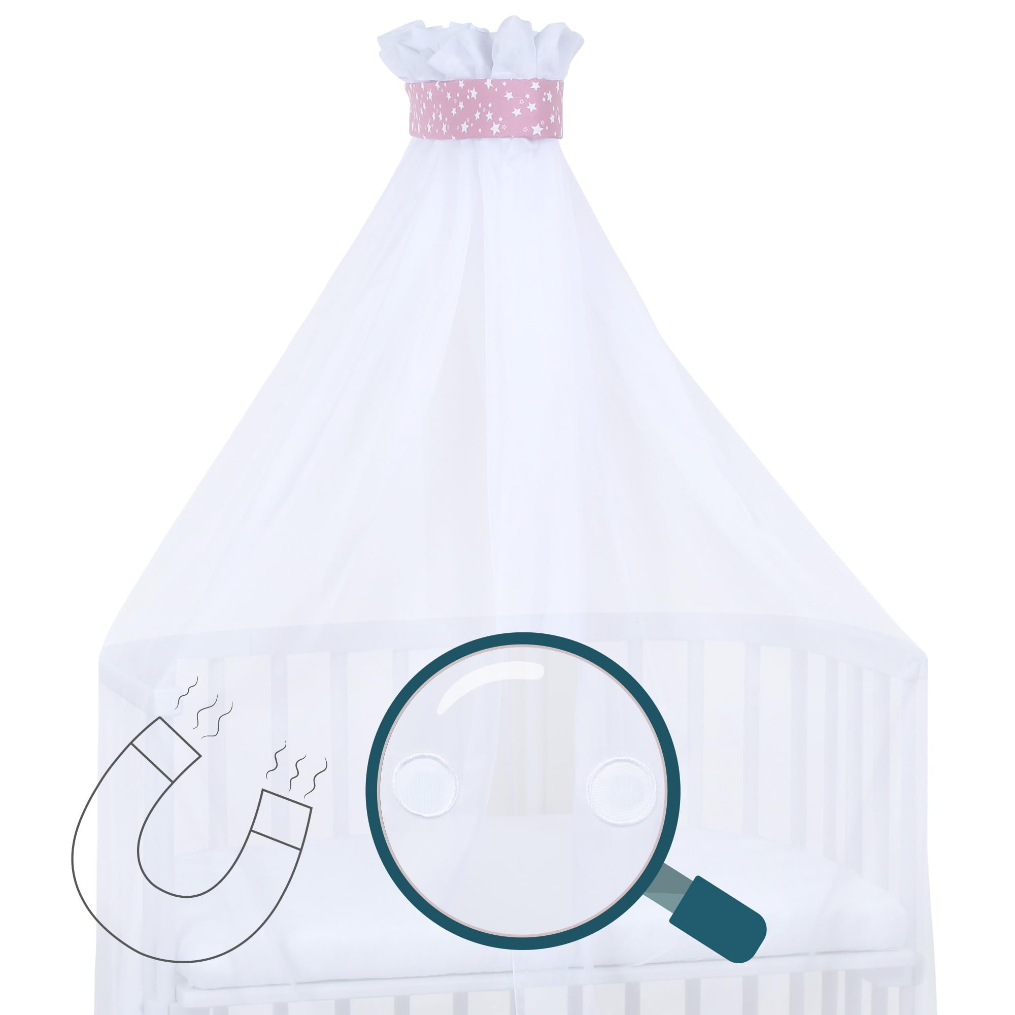 babybay-moskitoschutz-und-himmel-piqu-mit-band-beere-sterne-wei-passend-f-r-alle image 5