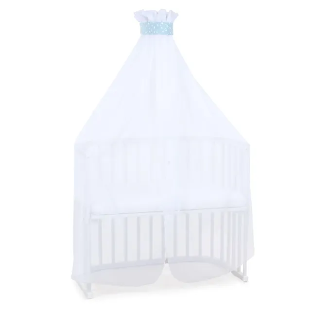 babybay-moskitoschutz-und-himmel-piqu-mit-band-azurblau-sterne-wei-f-r-alle-mode image 1