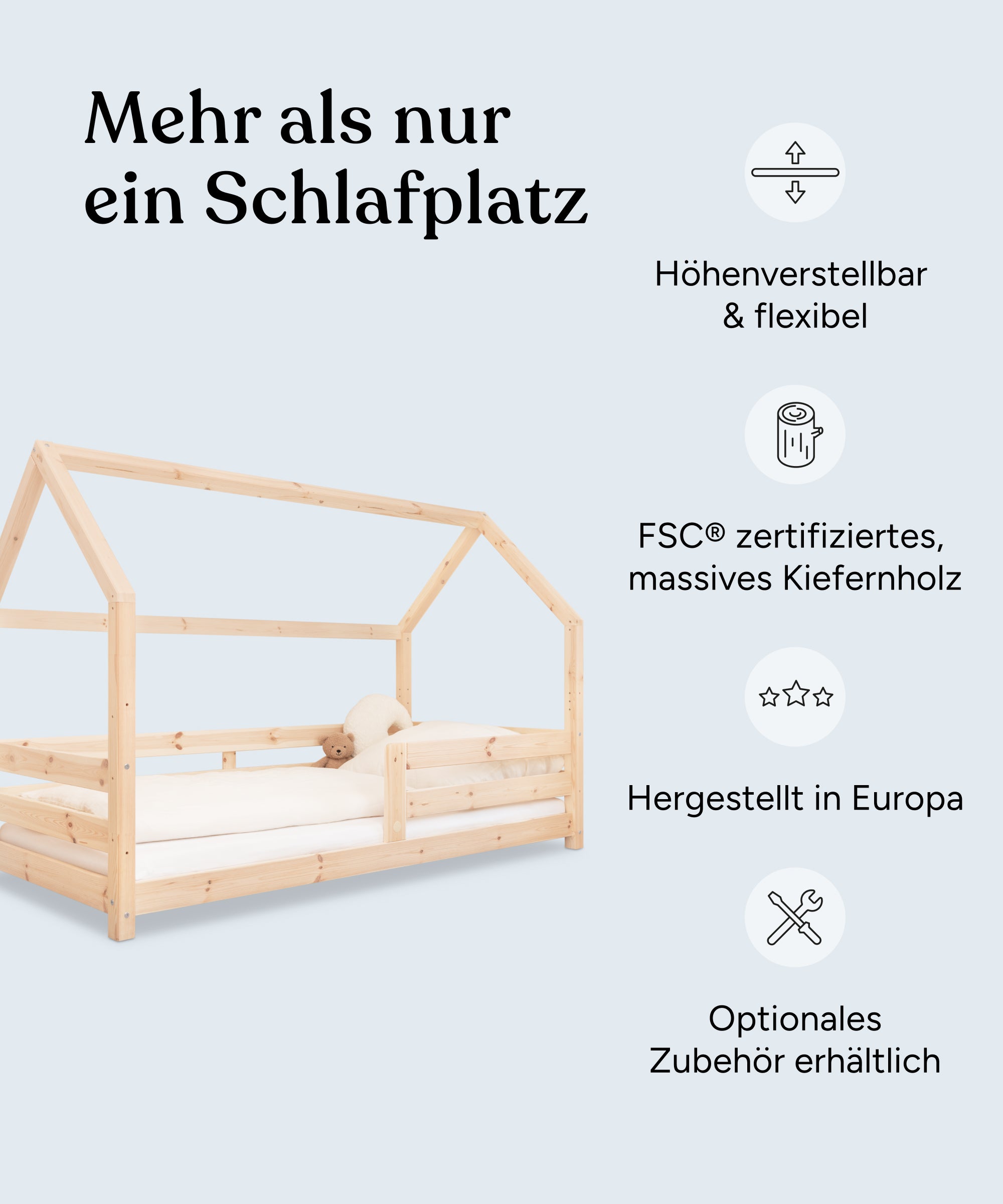 ehrenkind-hausbett-sona-kiefer-wei-h-henverstellbar-2-in-1 image 3