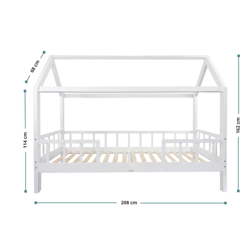 puckdaddy-hausbett-carlotta-kinderbett-wei-rausfallschutz-lattenrost-90x200-cm image 4