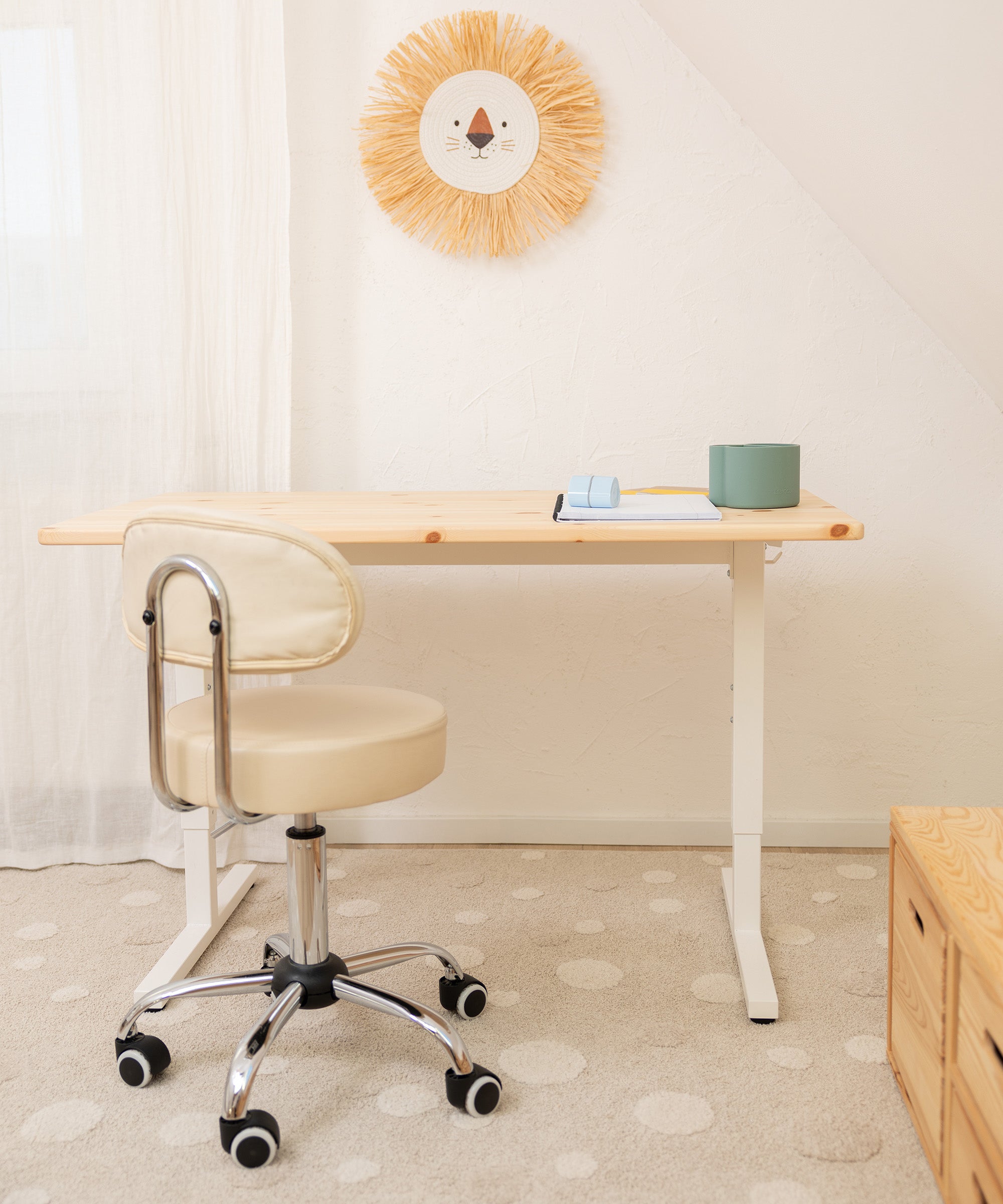 ehrenkind-schreibtisch-kiefer-h-henverstellbar-55-85-cm-massives-holz-stahlgeste image 2