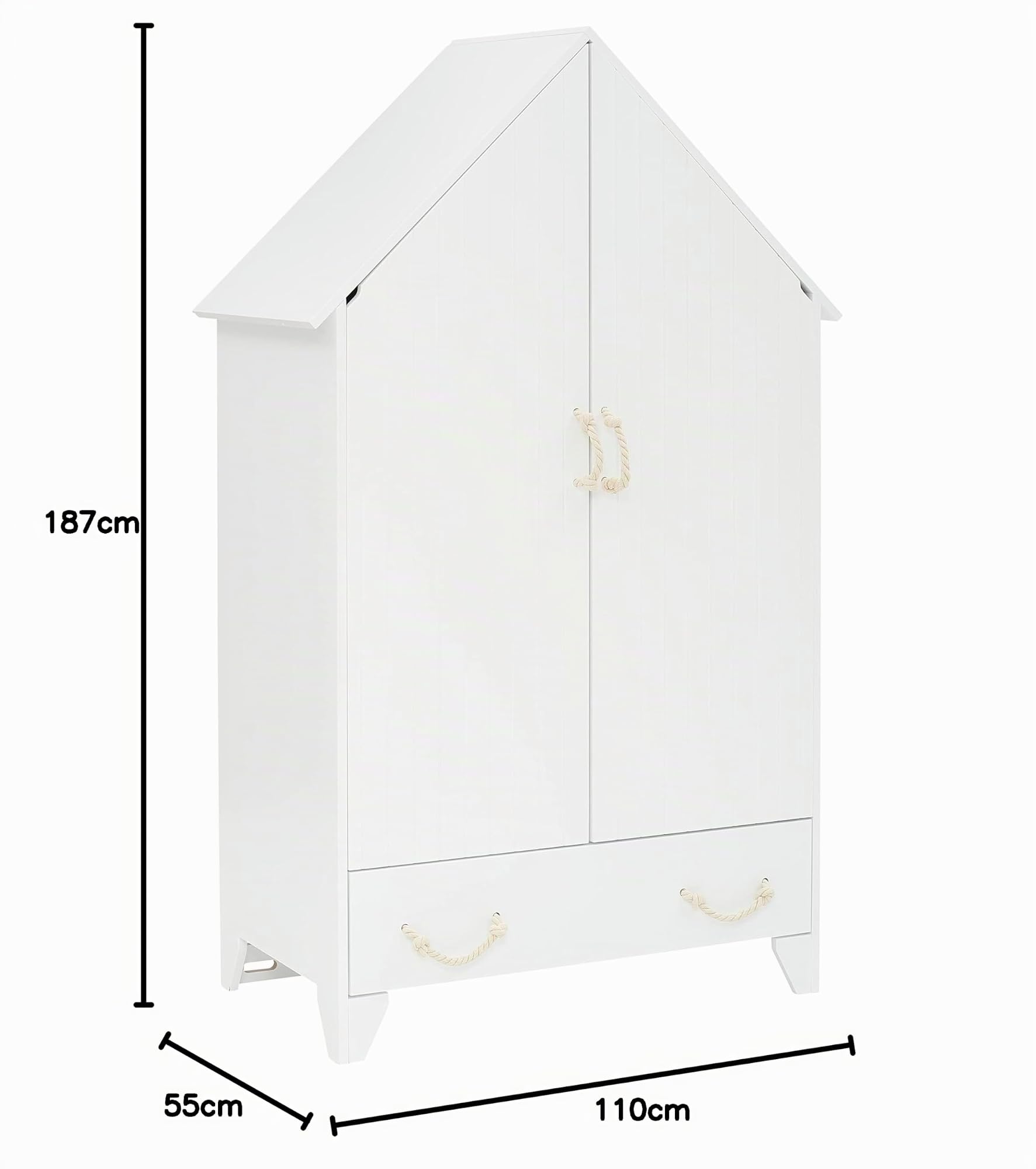 puckdaddy-carlotta-kinderkleiderschrank-110-x-55-x-187-cm-wei-lackiert-kiefernho image 3