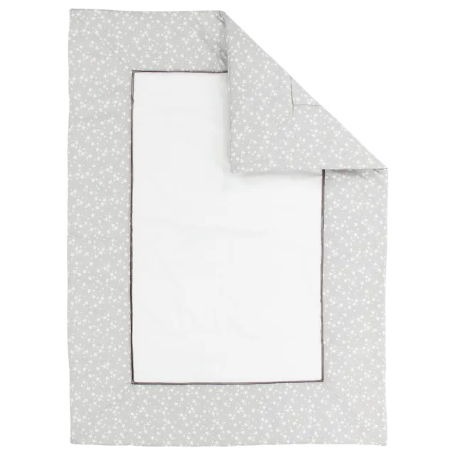 babybay-krabbeldecke-135x100-cm-wei-perlgrau-sterne-auch-als-kinderbettdecke-nut image 1