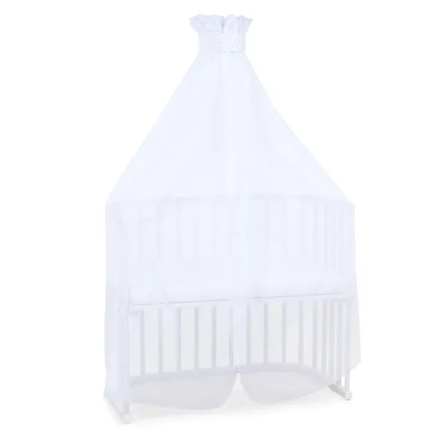 babybay-moskitoschutz-und-himmel-piqu-mit-band-wei-punkte-perlgrau-f-r-alle-mode image 1