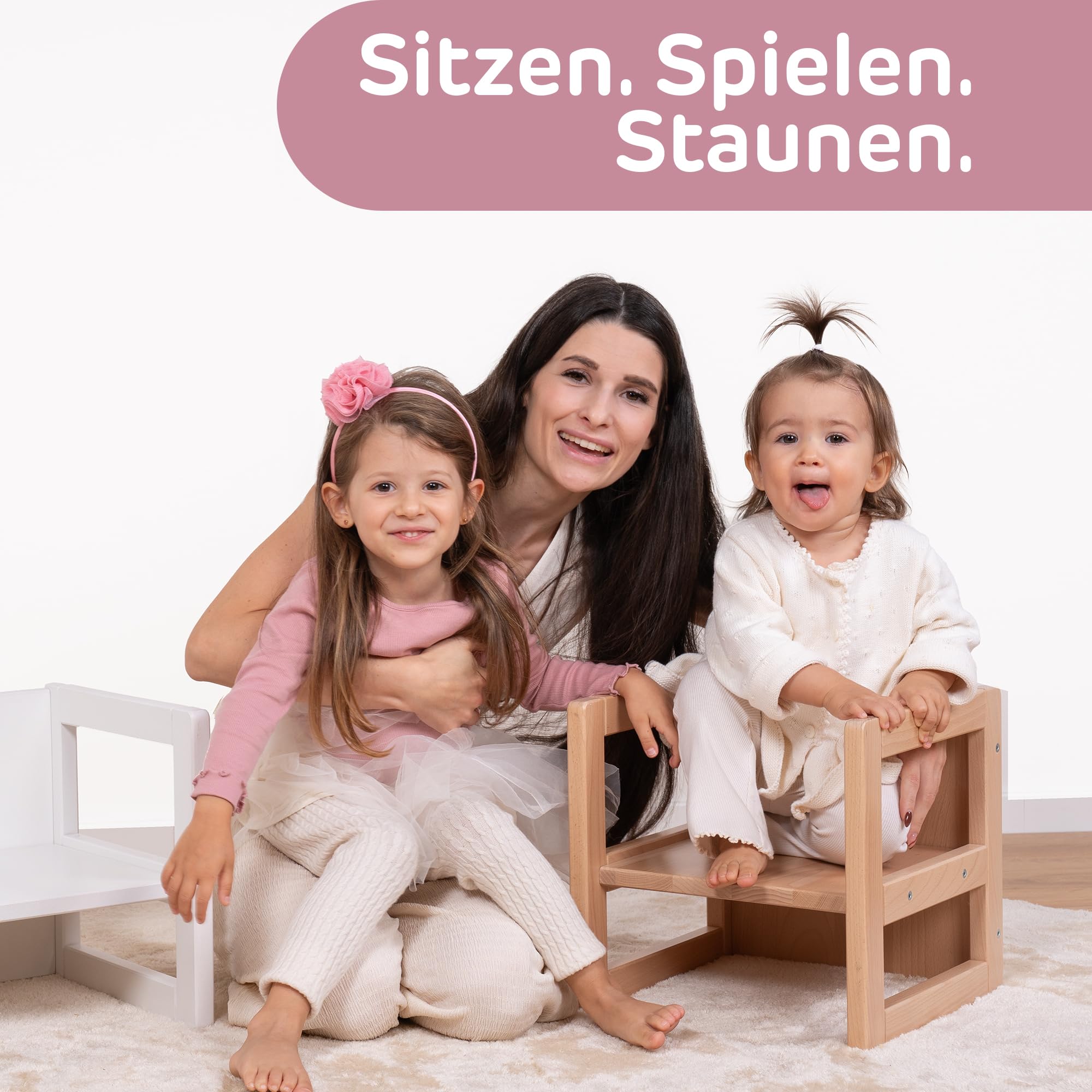 babybay-sitzhocker-littlefoot-3-in-1-kinderstuhl-tisch-aus-massivbuche-3-sitzh-h image 6