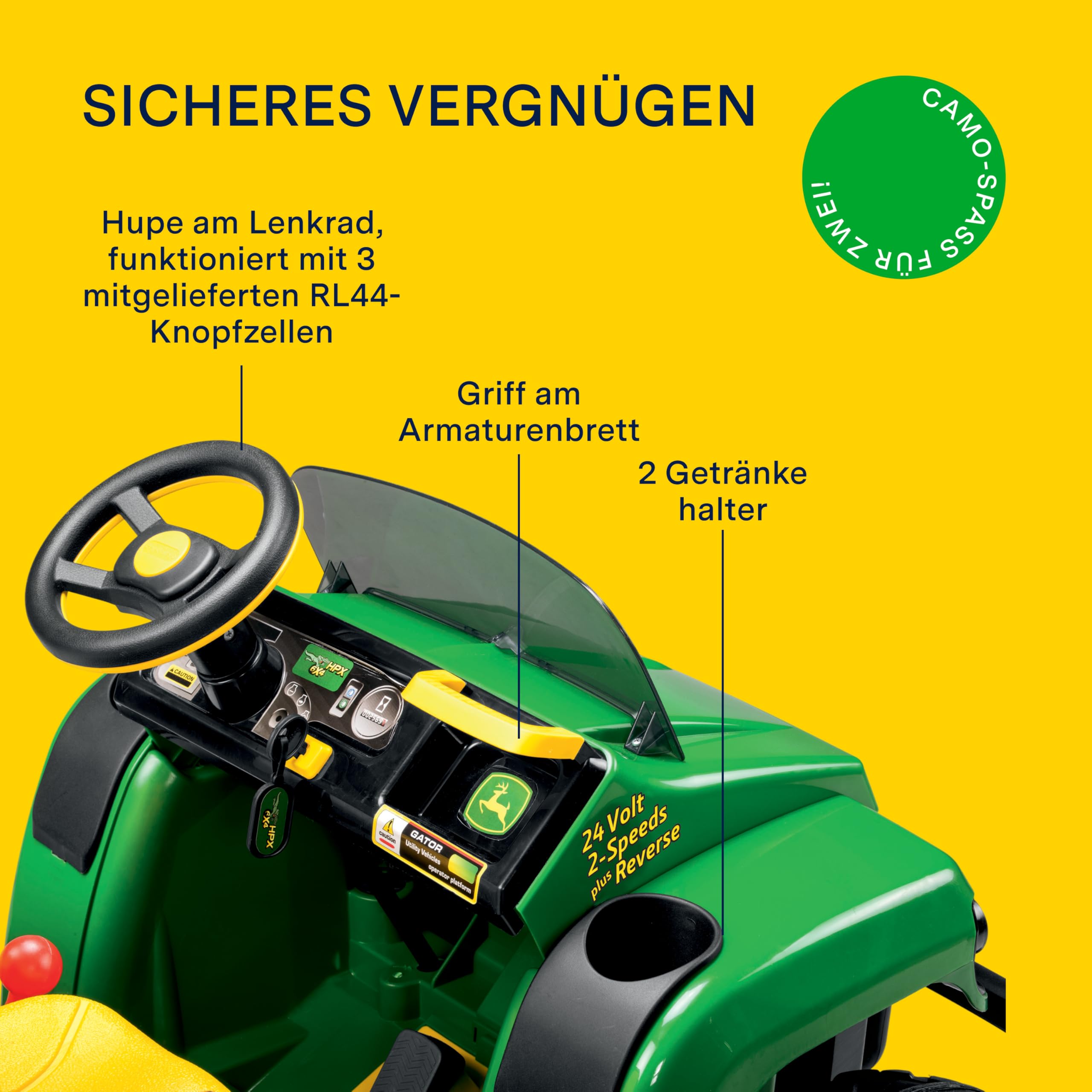peg-perego-john-deere-gator-kinderfahrzeug-mit-12v-akku-f-r-2-kinder-gr-n-gelb image 5