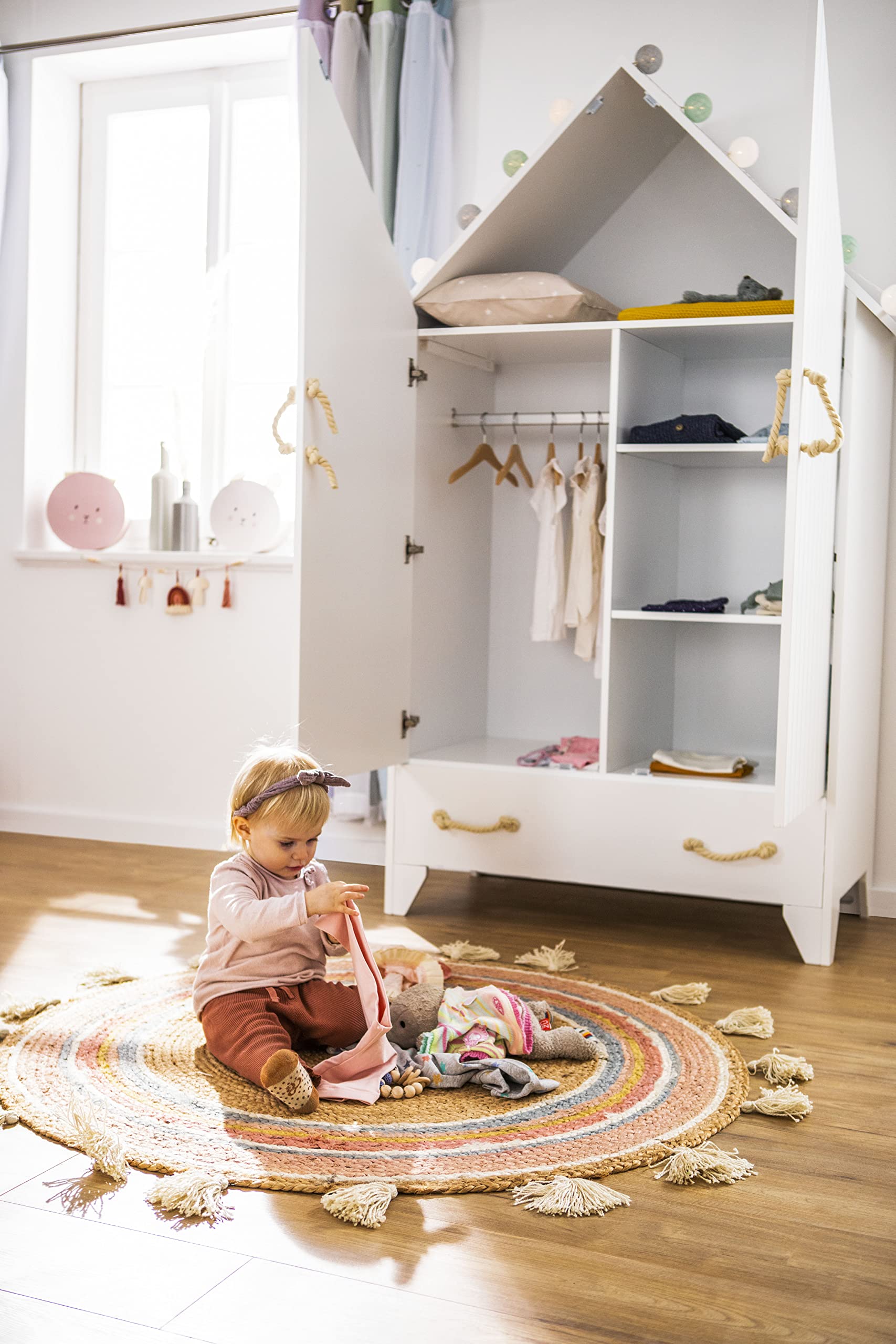 puckdaddy-carlotta-kinderkleiderschrank-110-x-55-x-187-cm-wei-lackiert-kiefernho image 2