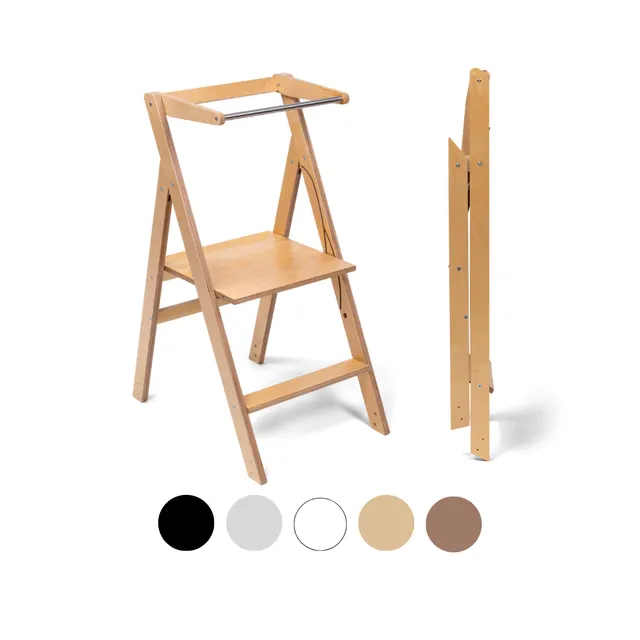 ette-tete-step-n-fold-faltbarer-lernturm-mit-verstellbarer-h-he-f-r-kleinkinder image 1