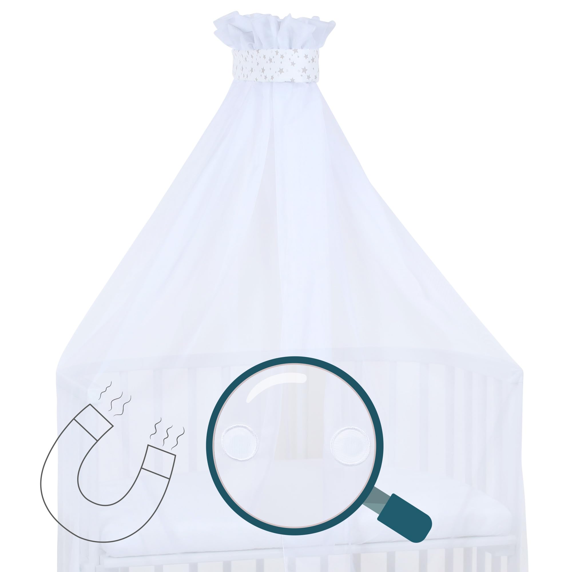 babybay-moskitoschutz-und-himmel-piqu-mit-band-wei-sterne-perlgrau-passend-f-r-a image 5