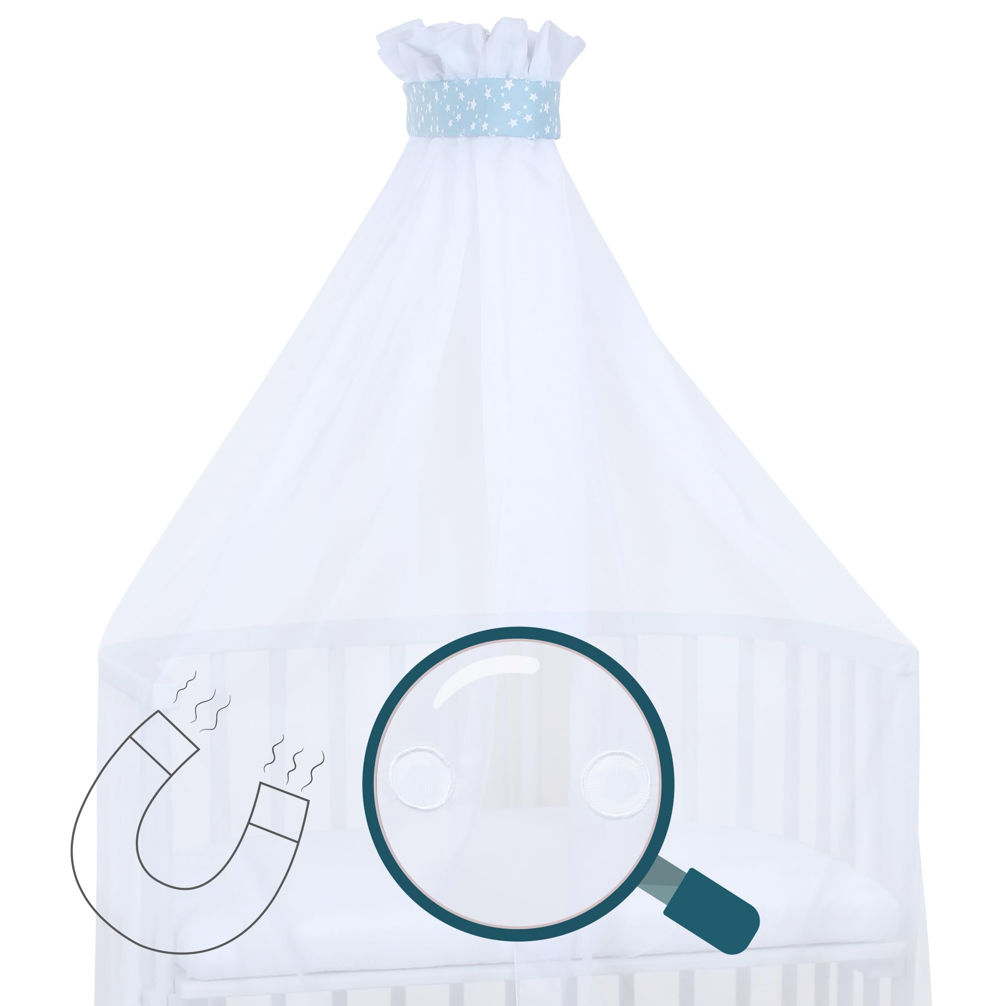 babybay-moskitoschutz-und-himmel-piqu-mit-band-azurblau-sterne-wei-f-r-alle-mode image 5