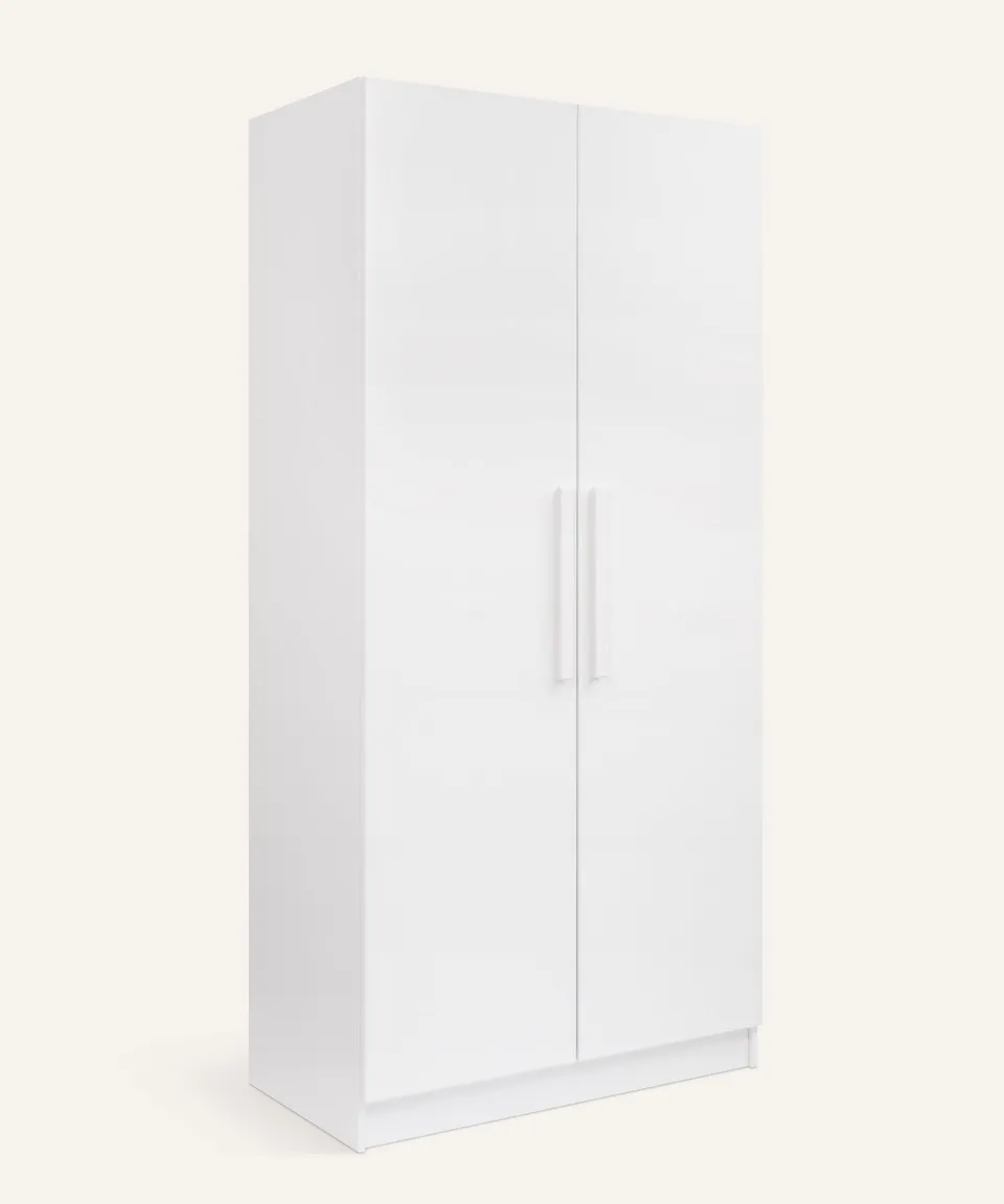 ehrenkind-linia-kleiderschrank-100-cm-breit-kiefer-wei-lackiert-2-t-ren-mit-klei image 1