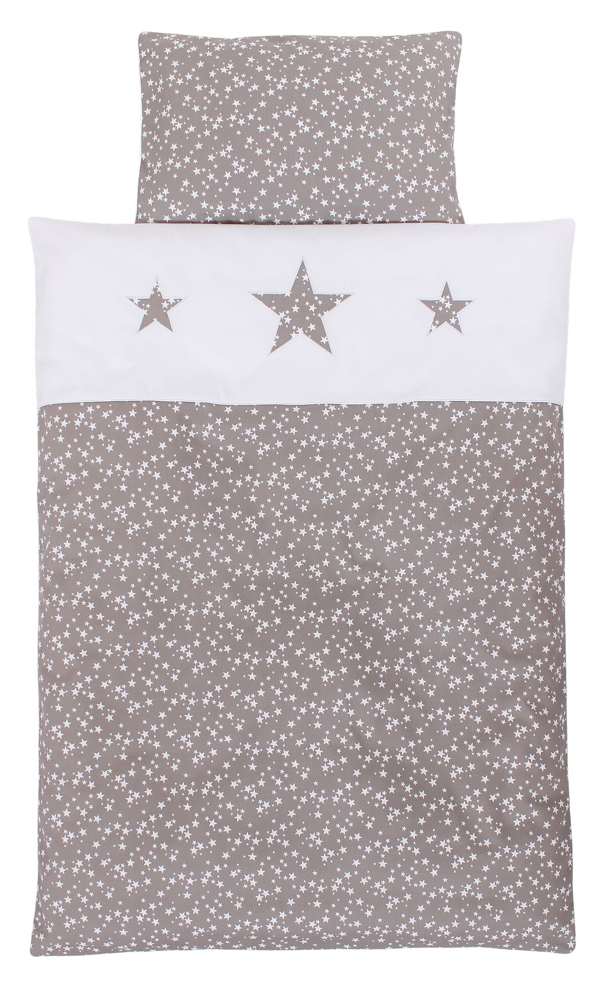 babybay-kinderbettw-sche-piqu-taupe-sterne-2-teiliges-set-100x135-cm-40x60-cm-mi image 1