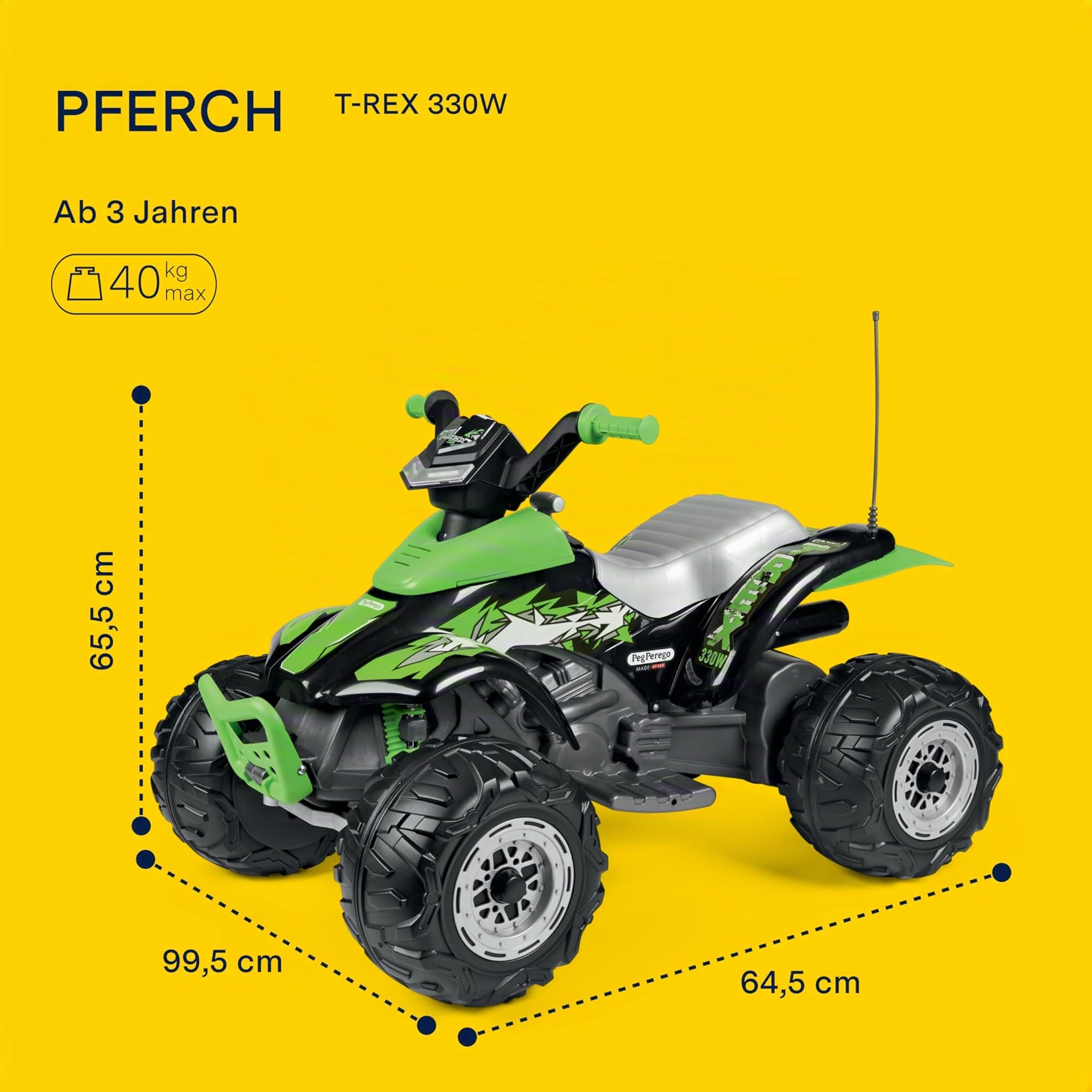 peg-perego-corral-t-rex-330w-elektrisches-kinderquad-mit-12v-akku-led-lichtern-u image 2