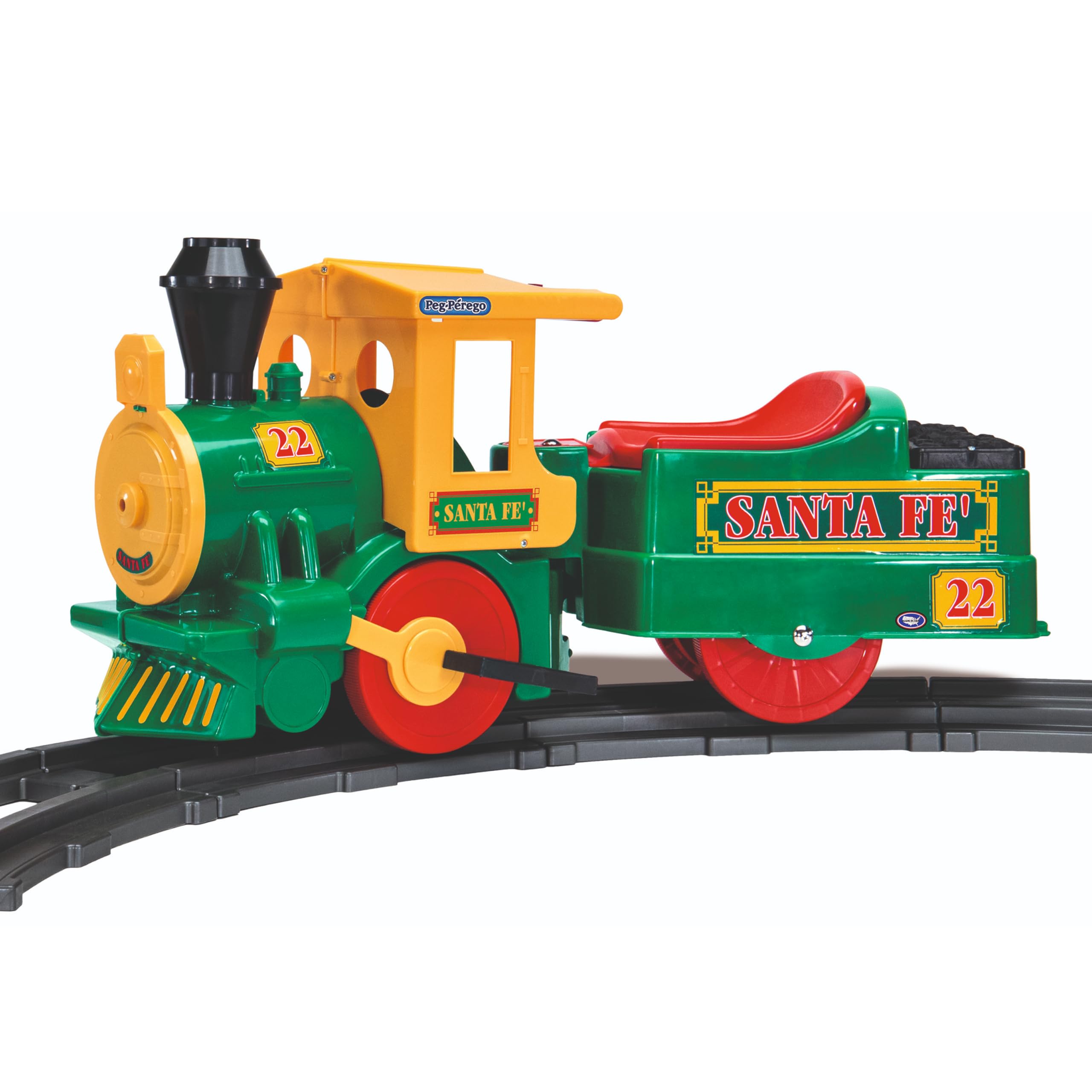 peg-perego-santa-f-train-elektrischer-zug-zum-draufsetzen-ab-2-jahren-12-kurvens image 1