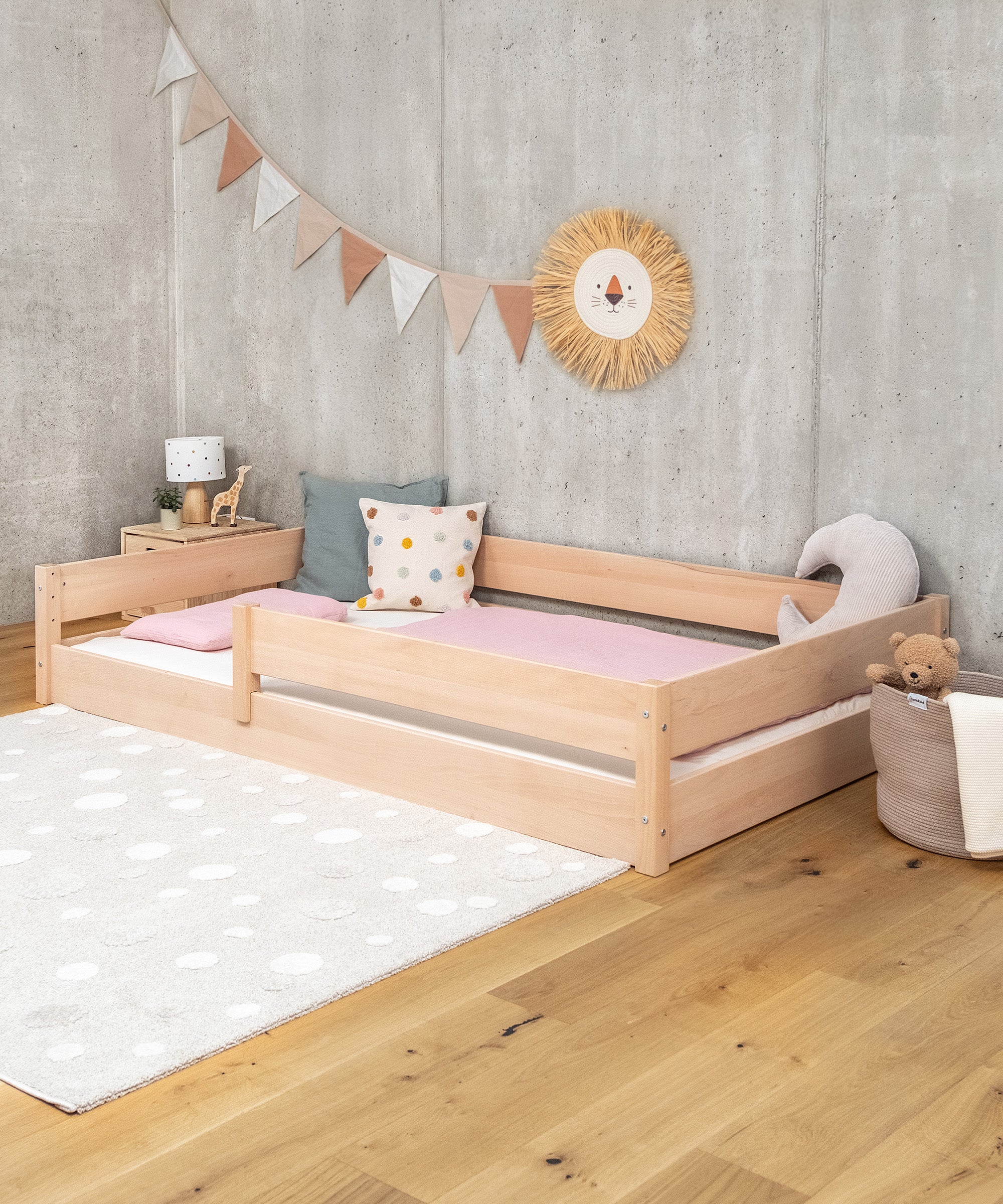 ehrenkind-bodenbett-nova-b-ware-buche-wei-90-200-cm image 2