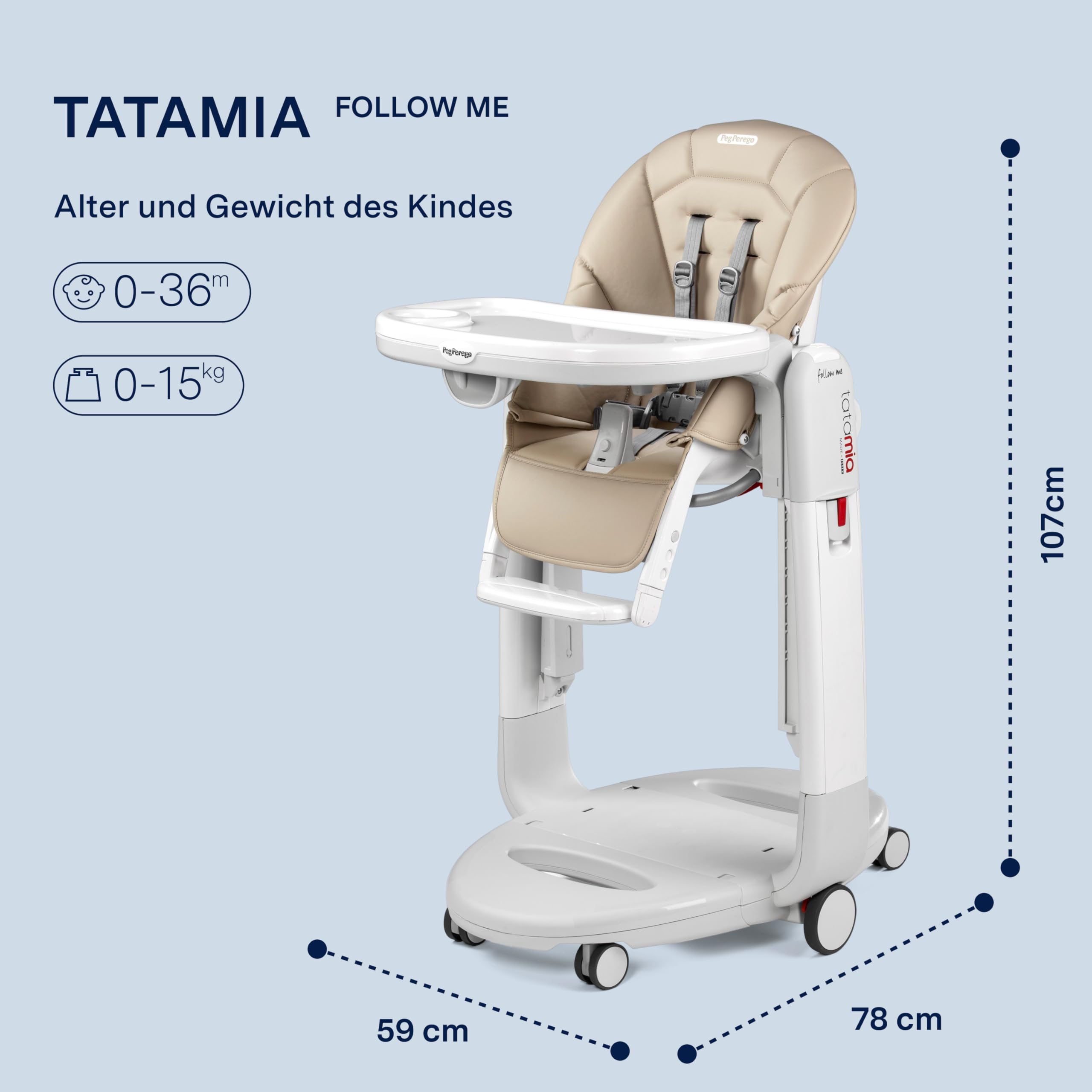 peg-perego-tatamia-follow-me-hochstuhl-3-in-1-hochstuhl-liegefunktion-wippe-9-h- image 2