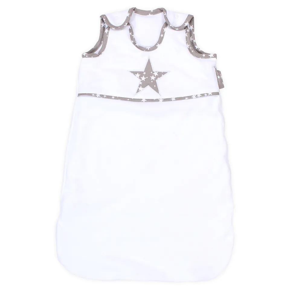 babybay-schlafsack-organic-cotton-wei-mit-stern-applikation-taupe-l-ngenverstell image 1
