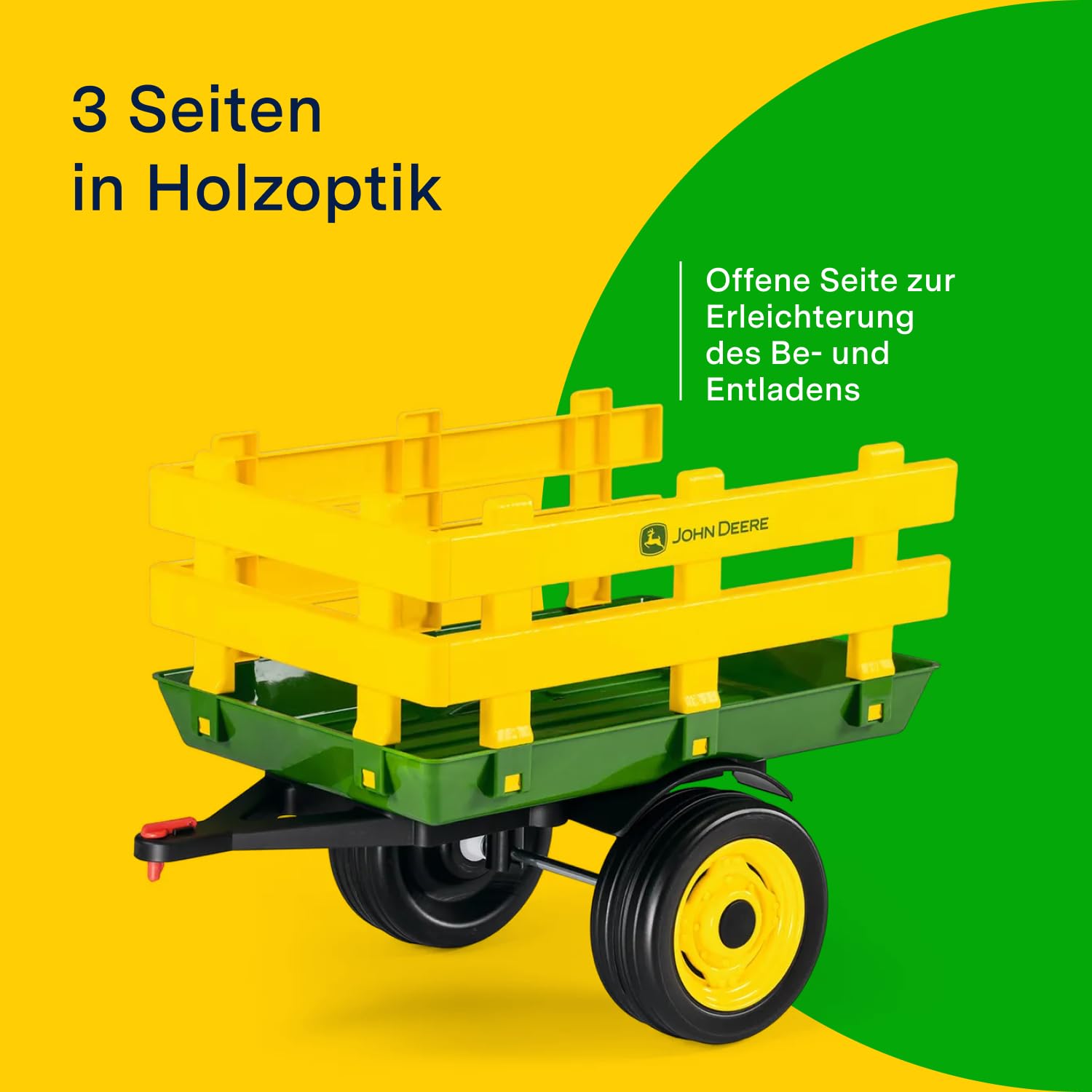 peg-perego-john-deere-kinderanh-nger-mit-pfahl-gr-n-und-gelb-f-r-elektro-traktor image 4