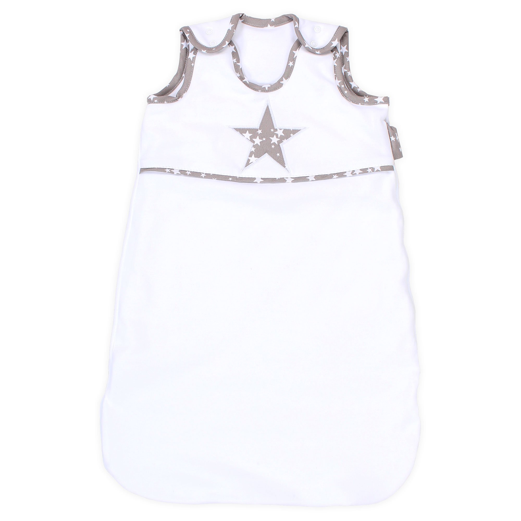 babybay-schlafsack-organic-cotton-wei-mit-stern-applikation-taupe-l-ngenverstell image 1
